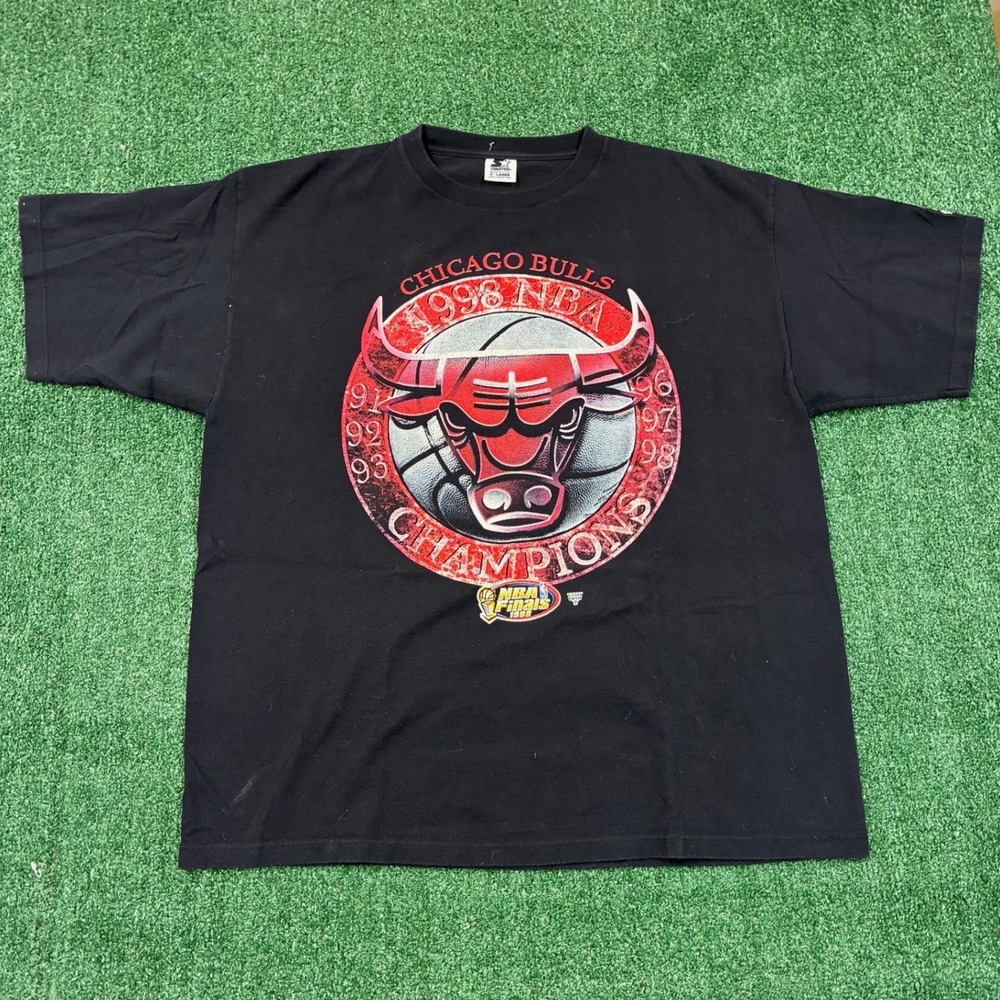 Vintage 90s Starter Chicago Bulls 1998 NBA Champions T-shirt